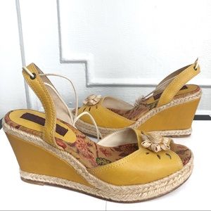 Kenzo  leather wedge platform lace up sandals